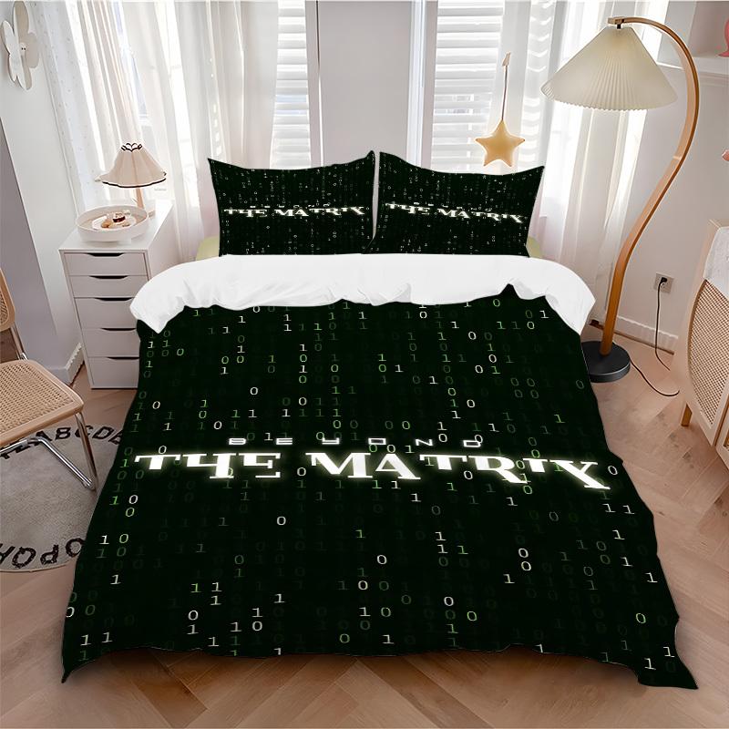 

3pcs The Matrix Bedding Set, Soft Polyester Duvet Cover and Pillowcases Machine Washable Seasons all suitable 35 135x200cm