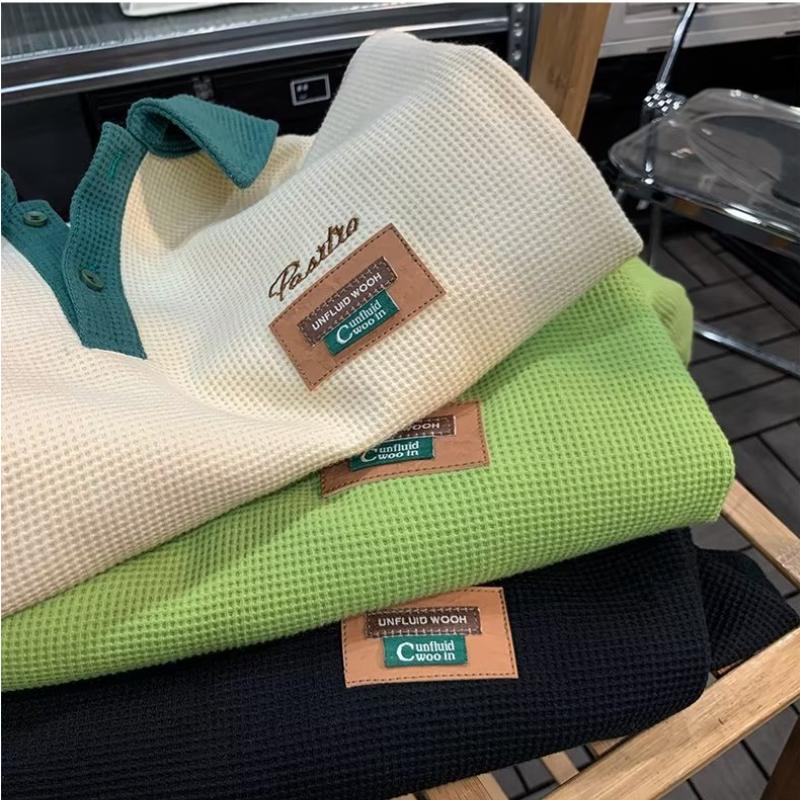 2024 Summer Polo Shirt Short-sleeved T-shirt For Men American Retro Trendy Brand Handsome Versatile Half-sleeved T-shirt Tops