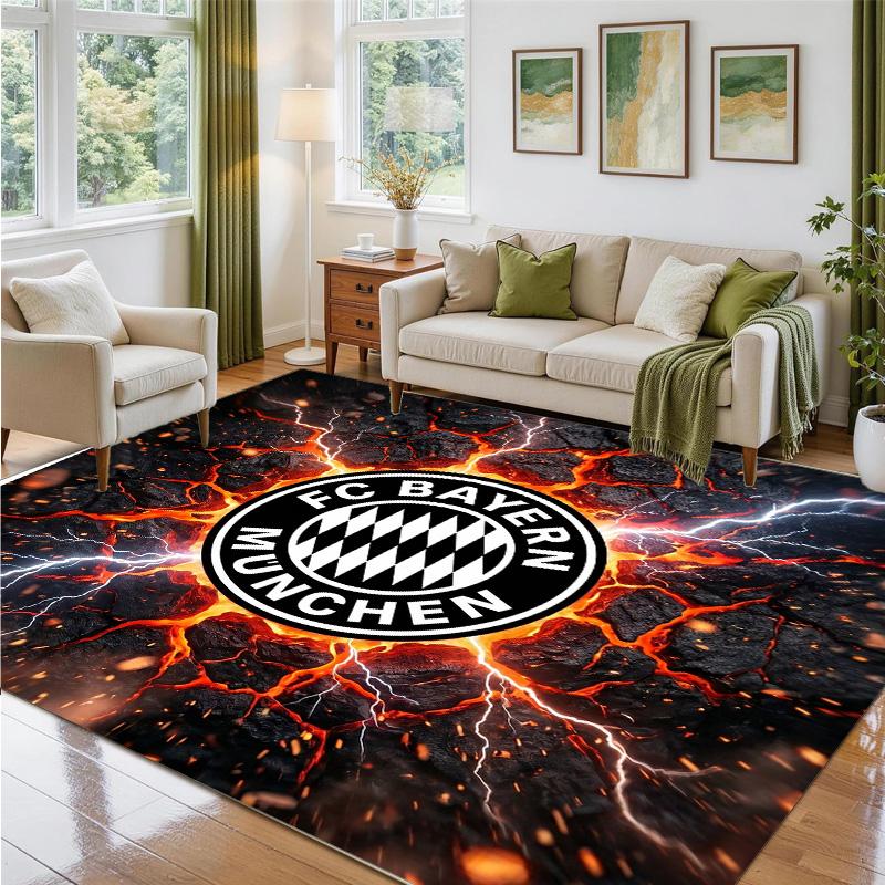 FC Bayern München Design Kristall-Samt Teppich Weiche Dekorationsmatte für Schlafzimmer Eingang