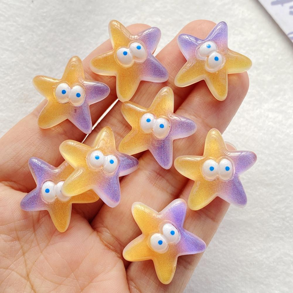 10Pcs Cute Resin Cartoon Shark, Whale, Sea Star Ocean Series Flat Back Cabochons Scrapbooking DIY Jewelry Craft Decoration