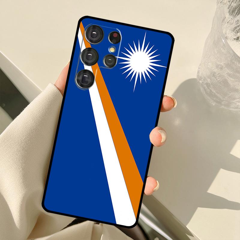 Marshall Islands Flag Case For Samsung Galaxy S25 S24 S23 S22 S21 S20 Ultra S9 S10 Plus S21 FE S25 FE Back Cover