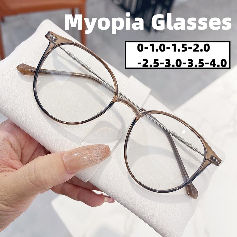 

5 цветов модные очки для близорукости для женщин и мужчин винтажные очки для близорукости в круглой оправе модные роскошные очки с минусовой диоптрией