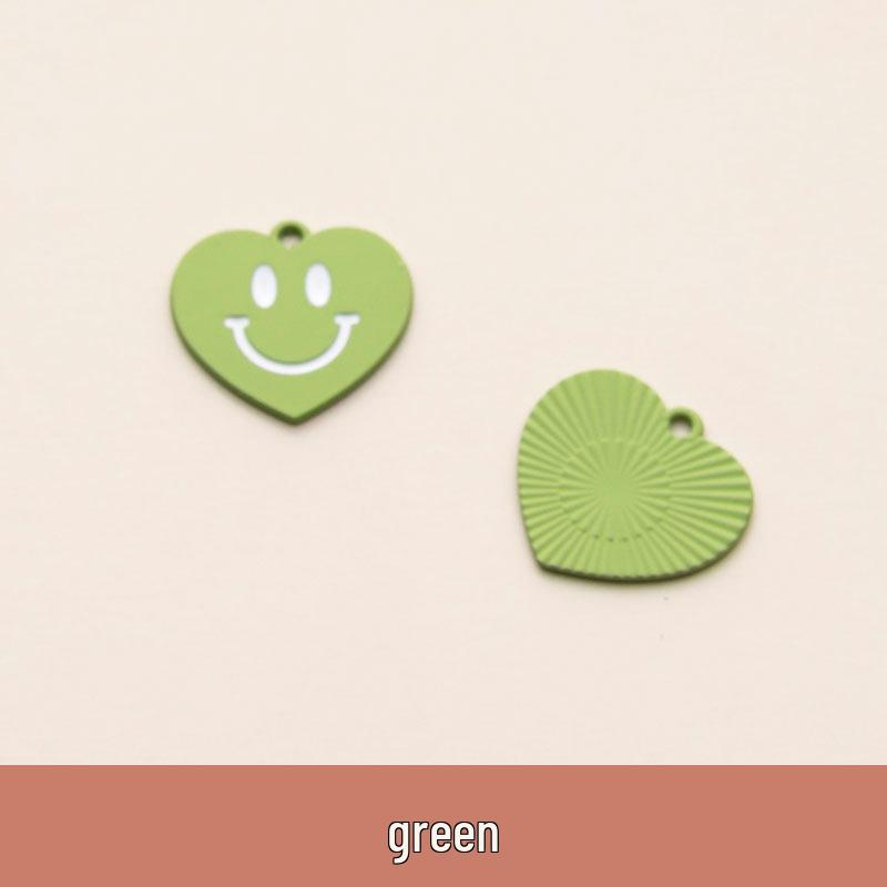 Alloy Heart & Smiley Face Pendant Necklace, Bracelet & Keychain Charm