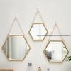 Nordic Iron Hexagonal Wall-mounted Mirror for Bathroom, Dormitory, Washbasin, Wall-mounted Makeup Mirror