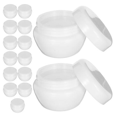 FRCOLOR 20g Cream Bottles, Set of 15, Plastic Cream Jars, Cosmetic Cases, Refillable Containers, Light-Proof Bottles for Hand Cream, Aromatherapy Crea