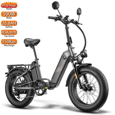 Elektrisk cykel hopfällbar Fafrees FF20 Polar 500W Motor 20" Däck Vuxen E-cykel 48V 26.8AH Dubbla skivbromsar Topphastighet 45 km/h Maxlast 150 kg