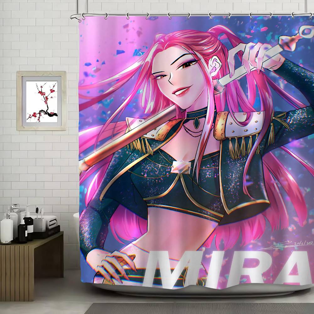 Kpop Demon Hunters Mira Shower Curtain, Bathroom Decorative Shower Curtain, Waterproof Shower Curtain With Hooks