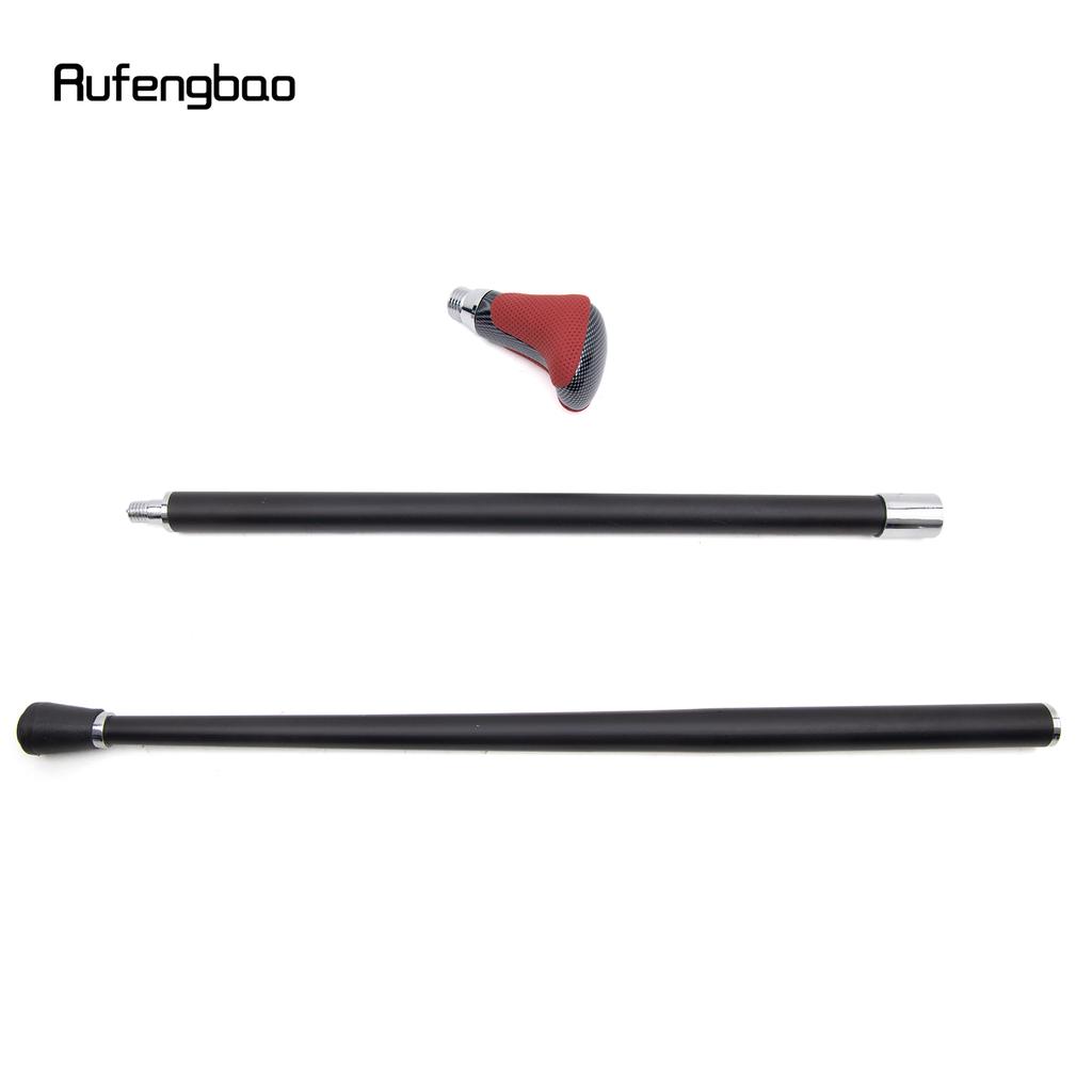 Red Black Leather White Walking Cane Fashion Decorative Walking Stick Gentleman Elegant Cosplay Cane Crosier 94cm