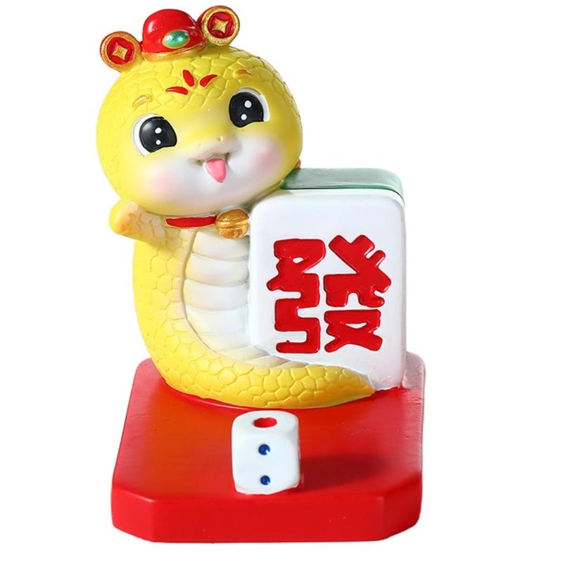 2025 Year Of Snake Theme Phone Stand Phone Holder Resin Craft Cartoon Animal New Year Desk Decoration