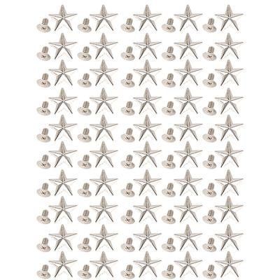 Star Shape Rivet Crafts Stud Button Zinc Alloy Rivet for Shoes Bags Clothing DecorationSilver