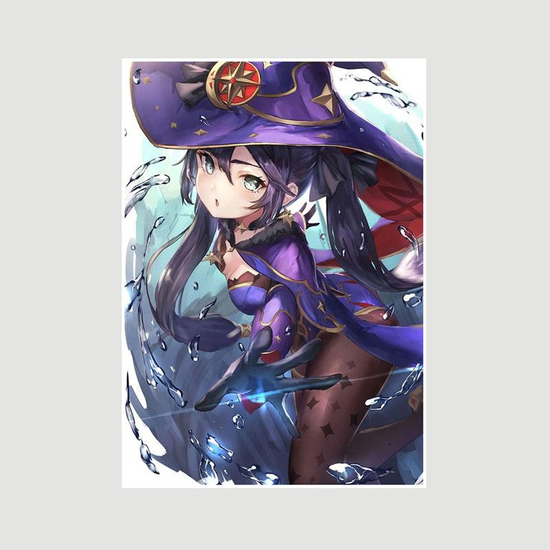 Genshin Impact Series Posters White Paper Anime Girl Poster Mural Home Decor Study Bedroom Bar Cafe Decoration Painting Wall Art Prints