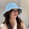 Japanese Spring and Summer Hat Women Cowboy Ripped Fisherman Hat Sweet and Cute Face Showing Small Sun Hat Sun Hat Sun Hat