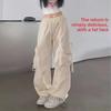 Pantalones de peto gruesos estilo americano 2024: Tendencia Otoño/Invierno para Mujer, Pantalones Rectos de Pierna Ancha Sueltos Casuales para Hombre
