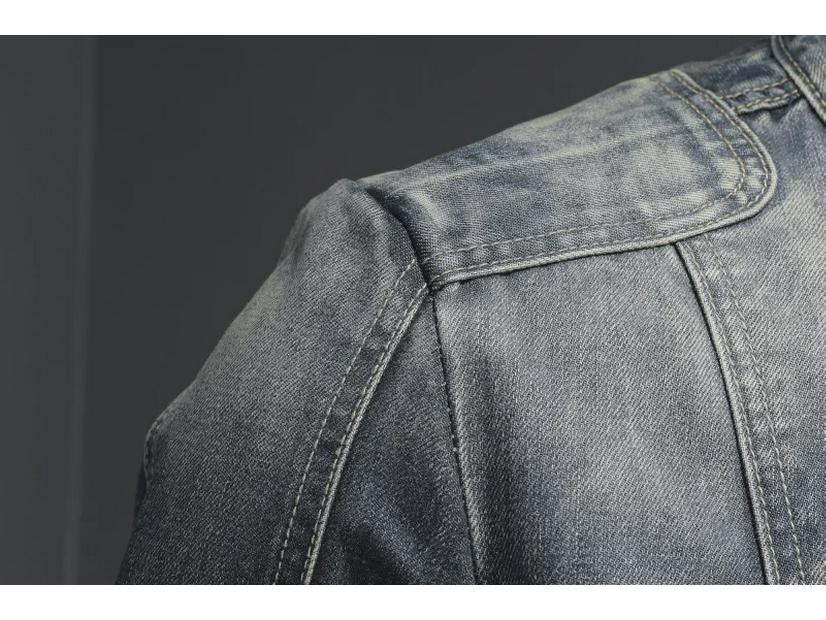 Marvel Venom Herren Retro Stehkragen Jeansjacke - Lässiger europäischer/amerikanischer Stil, Große Größe, Ideal zum Radfahren/Motorradfahren