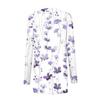 Fashion Floral Print Casual Women Cardigan Jacket Medium Length Coat