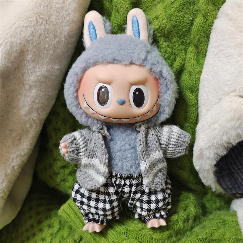 1Pc Outfit Accessories For Labubu Idol Dolls Sweater Closure Pants Clothing Diy Kid Gift 15Cm Cute Mini Plush Doll'S Clothes