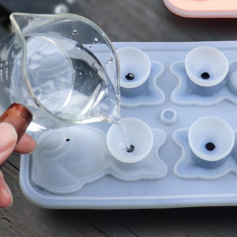 Silicone Ice Cube Mold Animal Ice Cube Cute Kitten Ice Mold Household Ice Cage Mould