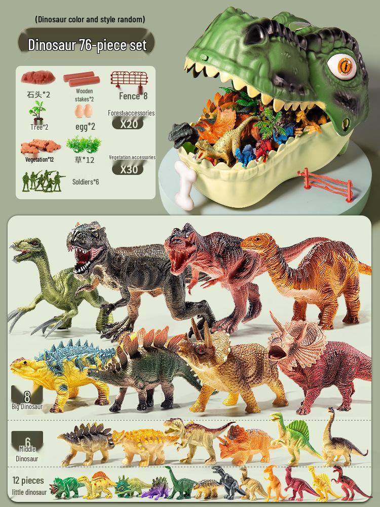 Dinosaur Toy Set: Tyrannosaurus & Triceratops Soft Rubber Figurines for Kids