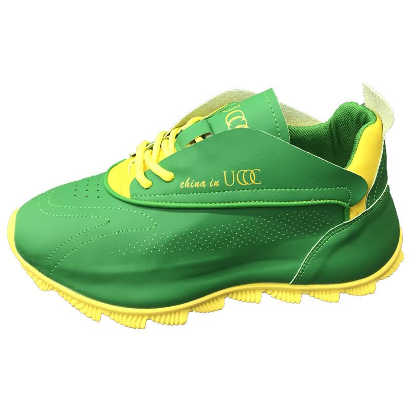 Kalın Tabanlı Spor Ayakkabı Erkek Kapak Tabanlı Ayakkabı Moda Günlük İkincil Deri Sığır Derisi Nefes Alabilen Artırılmış İç Platform Ayakkabı