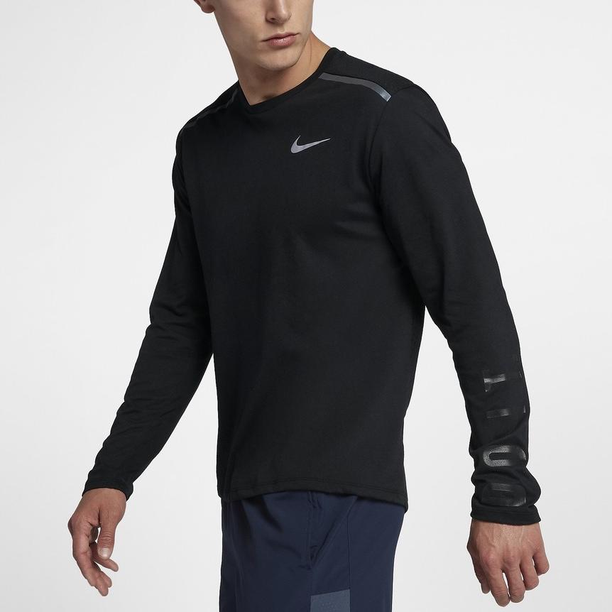 Nike As M Nk Tailwind Top Ls Gxt Comprehensive Training Casual Fitness Crew Neck Long Sleeve T-Shirt Men tops 910831-010