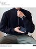 Men's Korean Style Autumn Knitwear: Trendy Half-Zip High Neck Pullover