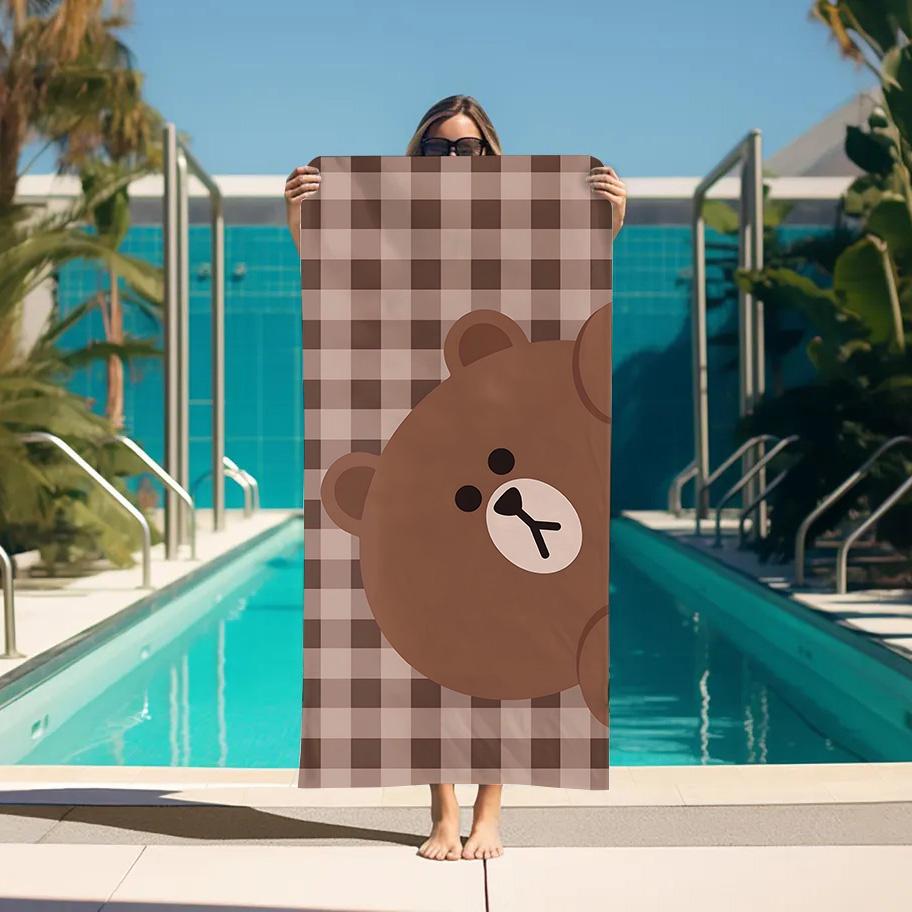 Bathroom Towels Brown Bear Bathroom Set Accessories Large Bath Towels Sports Towel For Home Turban for Hair Drying Sauna Spa