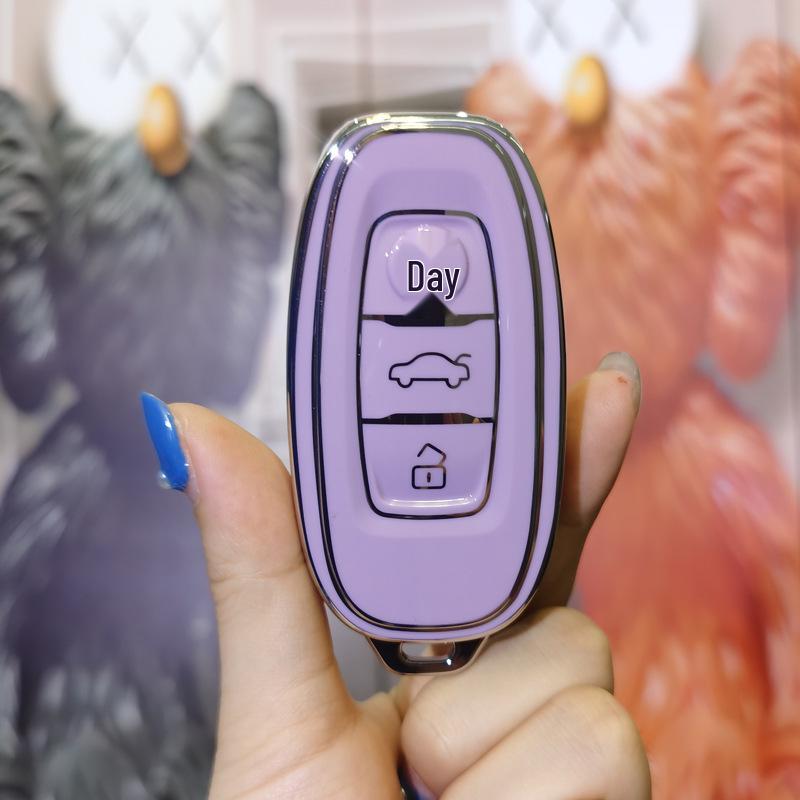 Compatible Key Case for Hongqi EQM5, H7, E-HS3 Models: Full Protective Shell with Buckle for Men and Women