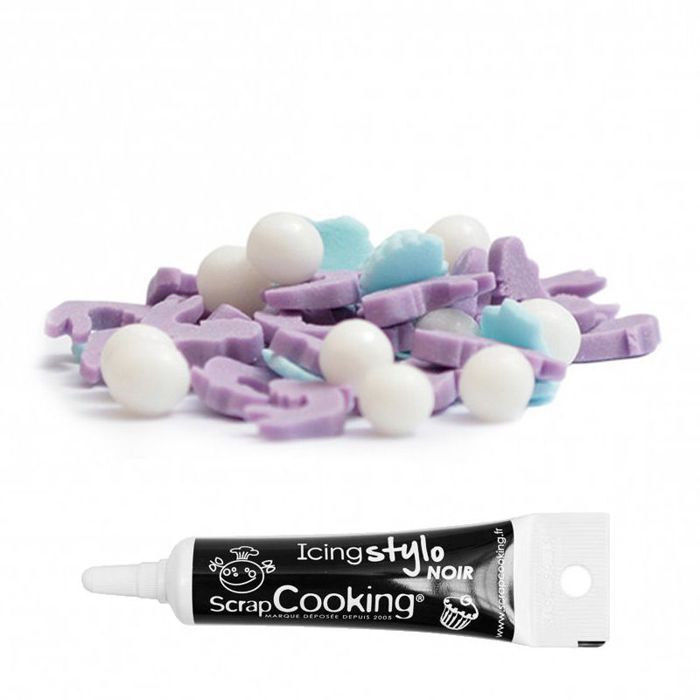 Décors sucrés Sirène + Stylo de glaçage noir