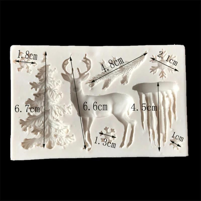 Elchförmige Silikonform Weihnachts-Silikon DIY Epoxid Weihnachts-Serie Kuchen Backdekoration Schokoladenform