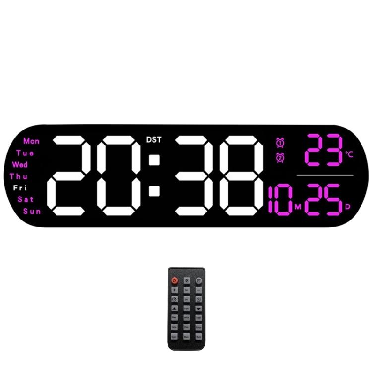 Large Digital Wall Clock Temperature Date Week Timing Lightsensing
