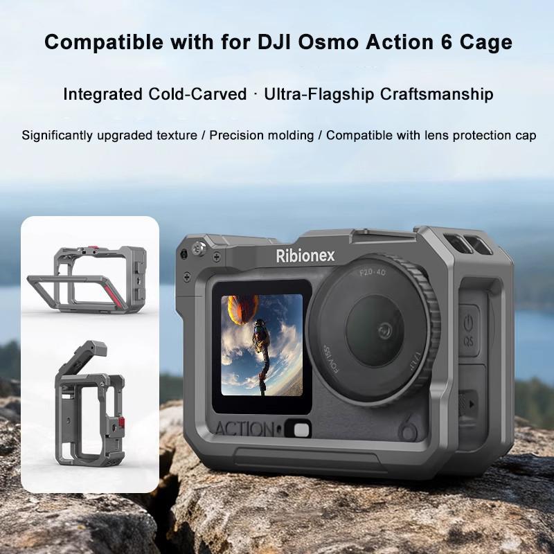 Quick-Shot Street Grip Vlog Holder Combo Camera Grip Holder For Dji Osmo Action6 Camera Rabbit Cage Camera Accessories