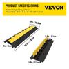 4 Pack Rubber Cable Protector Ramp 2 Channel Heavy Duty 66000lbs Load Capacity Cable Wire Cord Cover Ramp Speed Bump Driveway Hose Cable Ramp