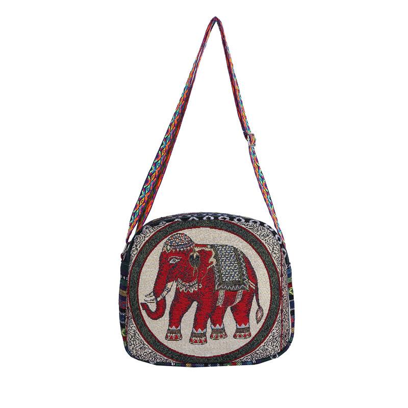 This Crossbody Bag Is A Single-shoulder Dual-purpose Small Bag with Embroidered Gold Thread Patterns and Ethnic Style