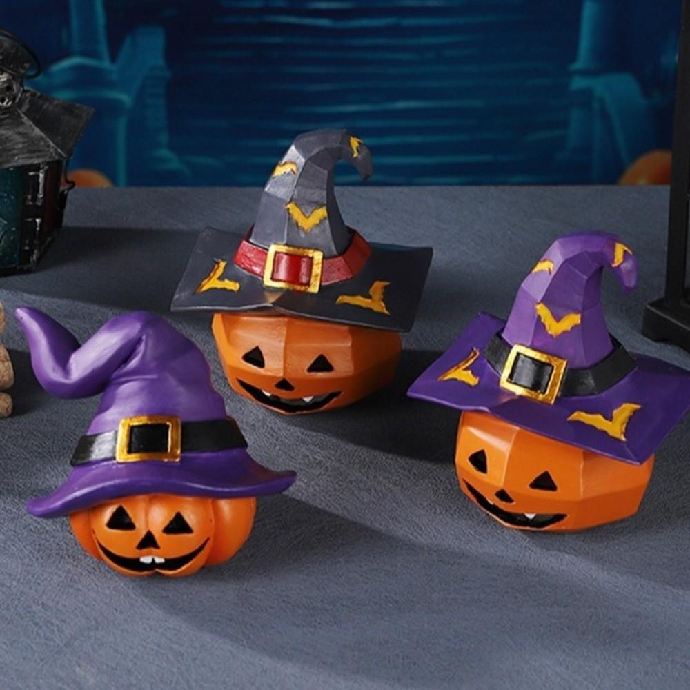 Festival Pumpkin Ghost Ornaments Resin Crafts Pumpkin Statue Home Party Decor
