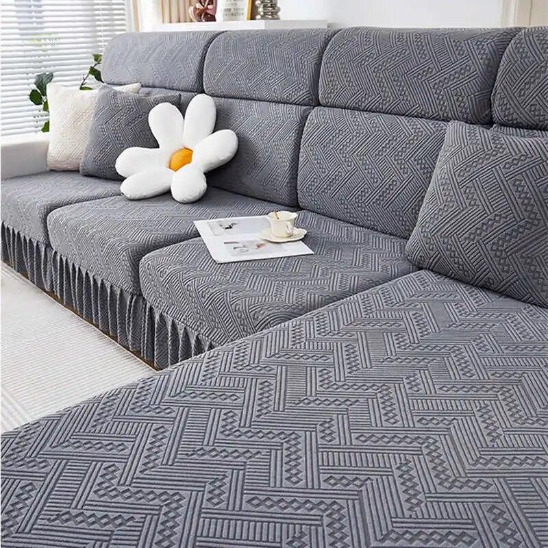 Four Seasons Universal Sofa Cushion Covers with Skirt All-inclusive Non-slip Couch Slipcover Combination Sofa Mattress