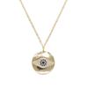 Promotion Round Coin Pendant Engraved Cz Eye Classic Simple Geometric Gold Necklace