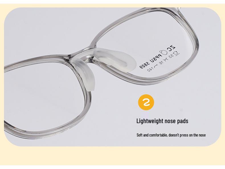Stylish TR90 Eyeglass Frame for Kids - Lightweight, Comfortable PPSU Frame with Silicone Nose Pads for Students