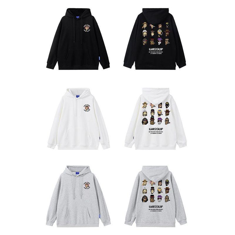 Wassup American Style Trendy Brand Hooded Sweatshirt for Men and Women, Autumn and Winter 2024 New Heavyweight High Street Hip-Hop Top Jacket