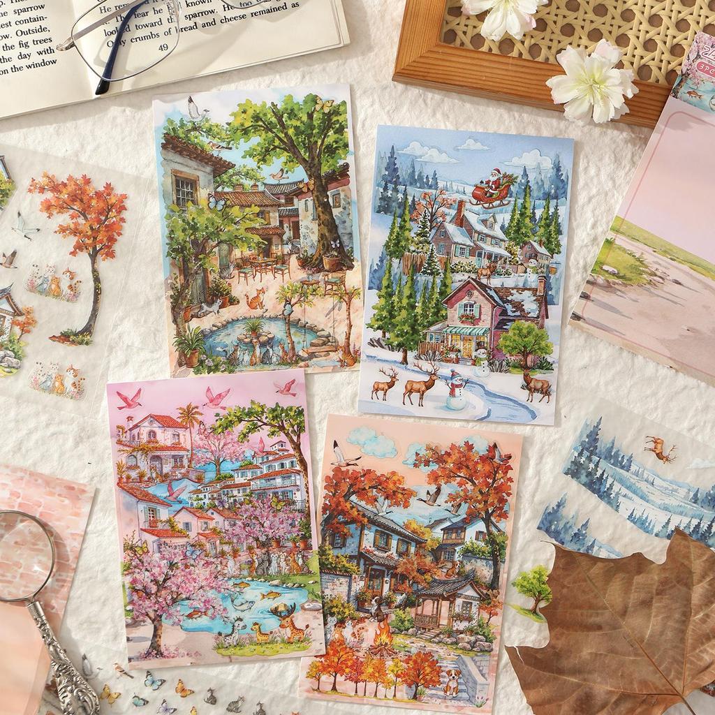 Yuezhen Fenghe Four Courtyards 3D Children's Scenery Stickers