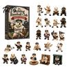 Animal Theme Party Favors Christmas Cat Dog Advent Calendar, 24Pcs Acrylic 2D Ornament Set Tree Ornaments with Cute Kitten/Dog/Lion Designs,