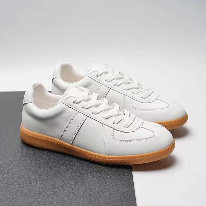 Men S Genuine Leather Thick Sole Low Top Casual Sneakers