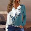 Women's T Shirt Tee Button Long Sleeve Daily Weekend Fashion Basic V- Neck Regular Top