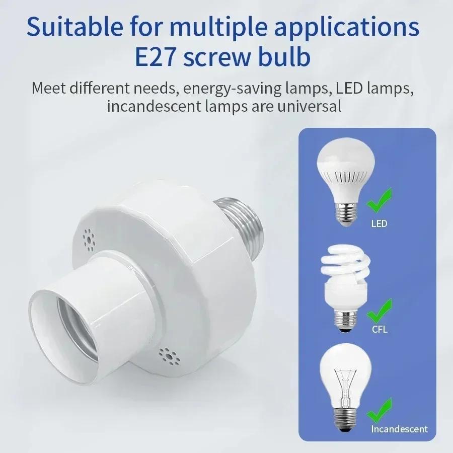 Wireless RF 433MHz Remote Control Smart Timer Switch E27 Lamp Holder LED Bulb Base AC85V~220V Light Switch Room Timer Switches