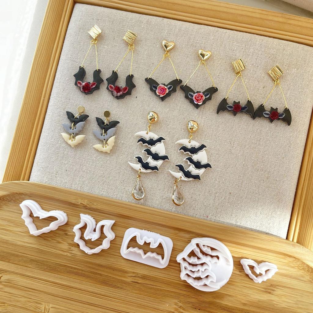 Earring Molds Jewelry Moulds for Earrings Pendant Keychain Jewelry Making Hand Crafting Clay Cutter Molds for Beginner