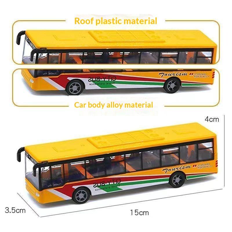 1:64 Alloy Double  City Bus Model Diecast Vehicle Toy High Simulation for Boys Hobby Collection Desktop Decor Gift