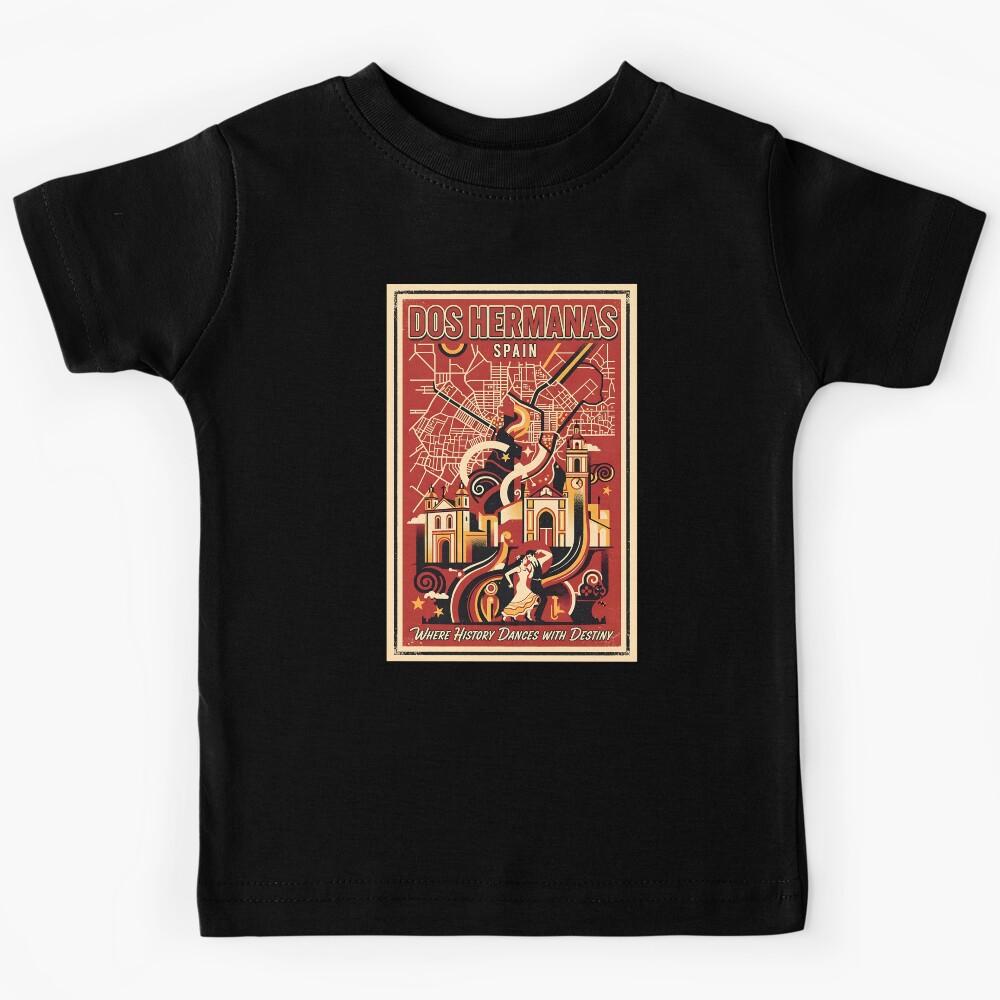 Dos Hermanas Spain 1950s Vintage Travel Tourism Kids T-Shirt 150
