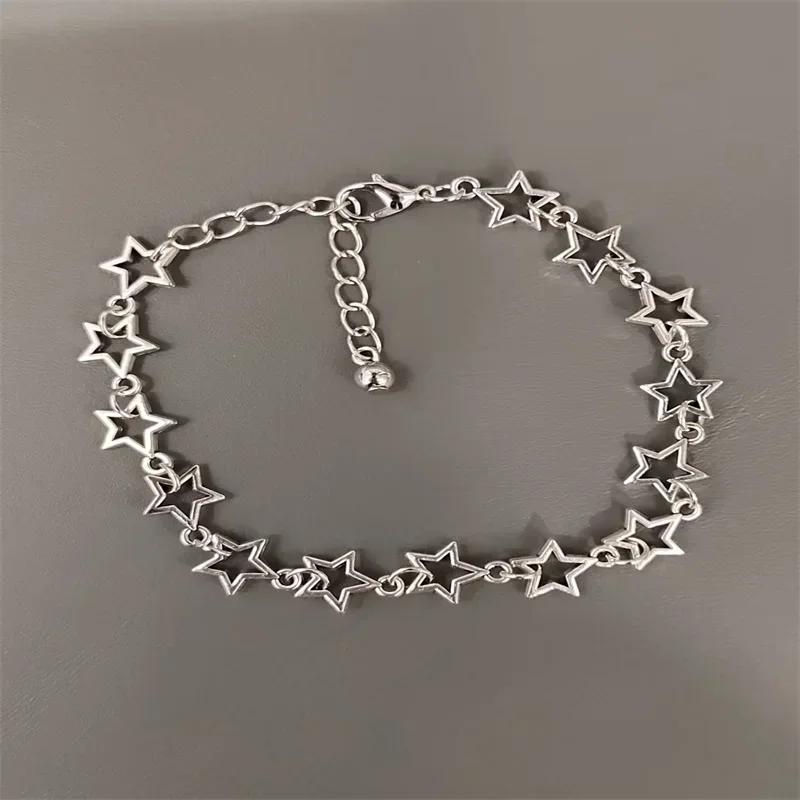 A Star Pendant Bracelet, a Vintage Star Chain Bracelet, an Anime-style Women's Bracelet, a Stylish Pendant Bracelet