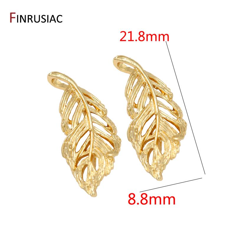 

High Quality 14K Gold Plated Brass Hollow Feather Charms For Jewelry Making,Supplies For Jewelry,DIY Necklace Making Accessories 1 piece