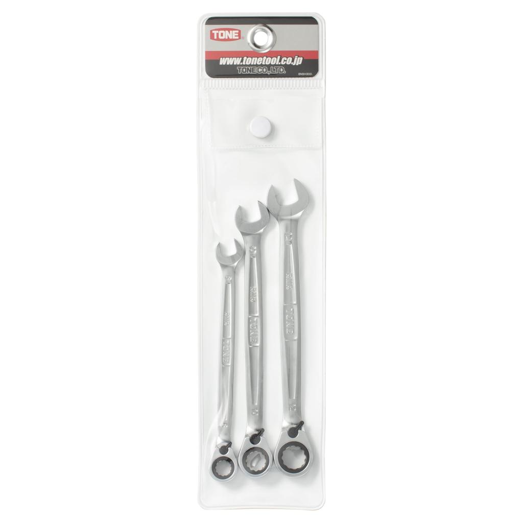 TONE RMR300 Switchable Ratchet Open End Wrench Set (3 Pieces)