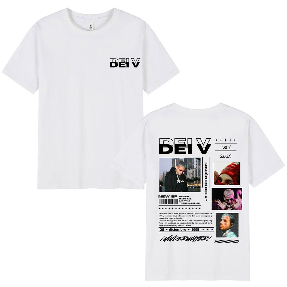 Rapper Dei V Quien Es Dei V? Tour 2025 T-shirts Men Women Hip Hop Oversized Music T-shirt Classic O-Neck Loose Unisex T Shirt